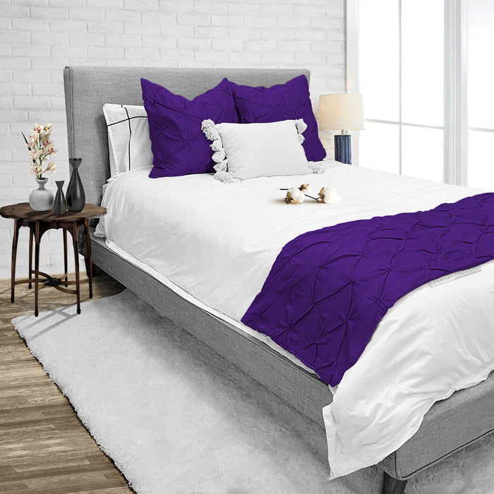 Purple Pinch Bed Runner