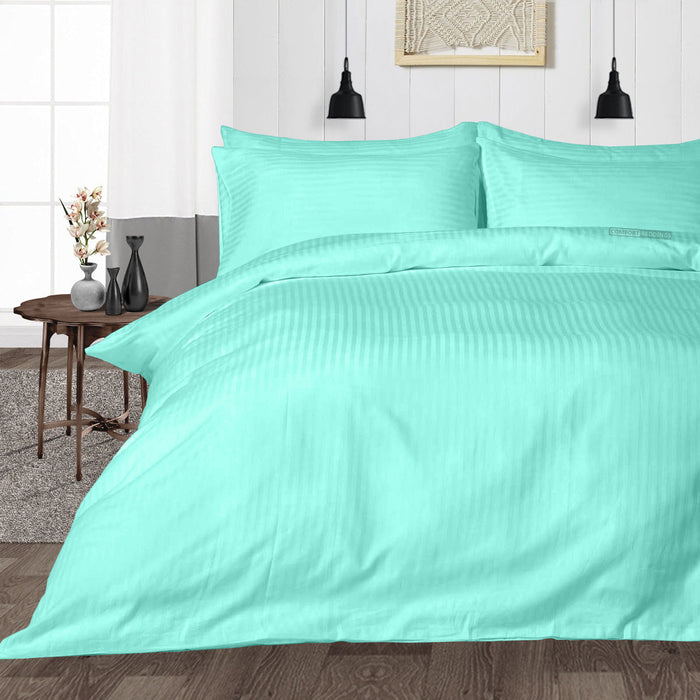 Aqua Blue Stripe Duvet Cover