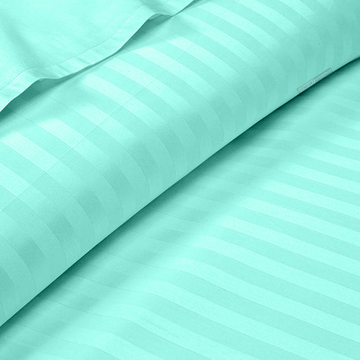 Aqua Blue Stripe Duvet Cover Set