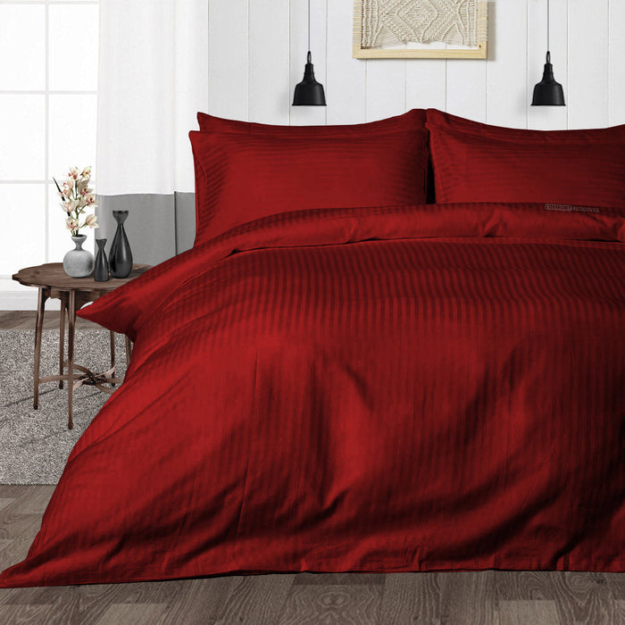 Burgundy Stripe Duvet Cover