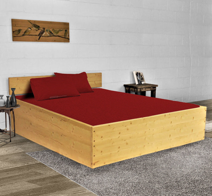 Burgundy Stripe Waterbed Sheet Set