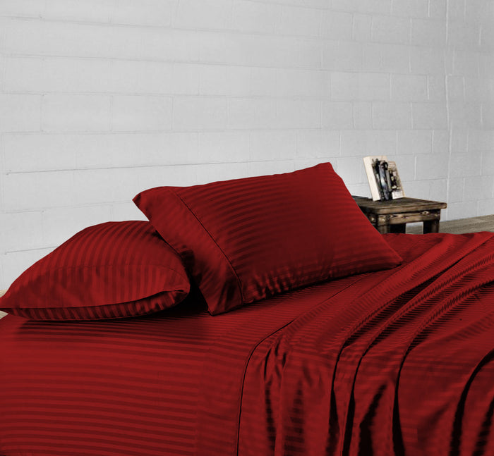 Burgundy Stripe Waterbed Sheet