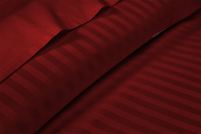 Burgundy Stripe Waterbed Sheets