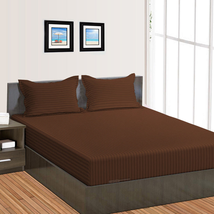 Chocolate Stripe Fitted Sheets