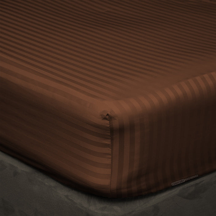 Chocolate Stripe Fitted Sheets