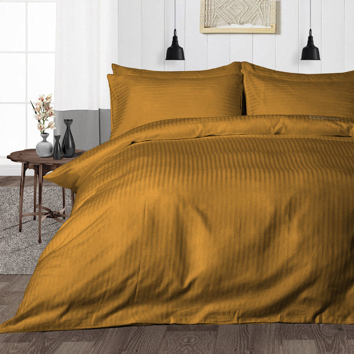 Dark Golden Stripe Duvet Cover