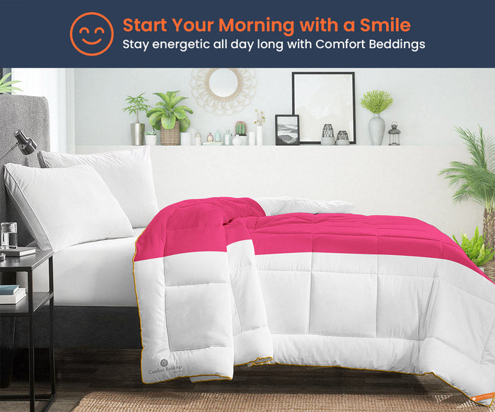Microfiber Hot Pink Contrast Comforter
