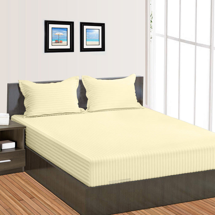 Ivory Stripe Fitted Sheets