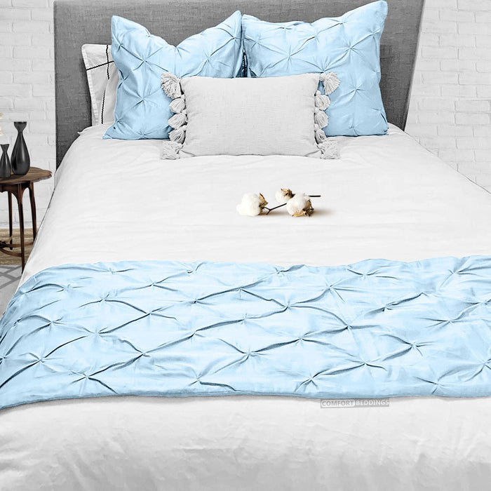 Light Blue Bed Runner Set