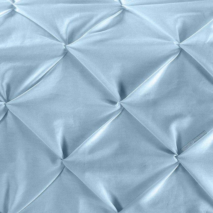 Light Blue Pinch Bed Runner