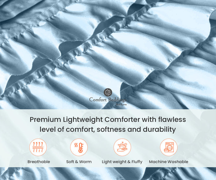 Light Blue Ruffle Comforter