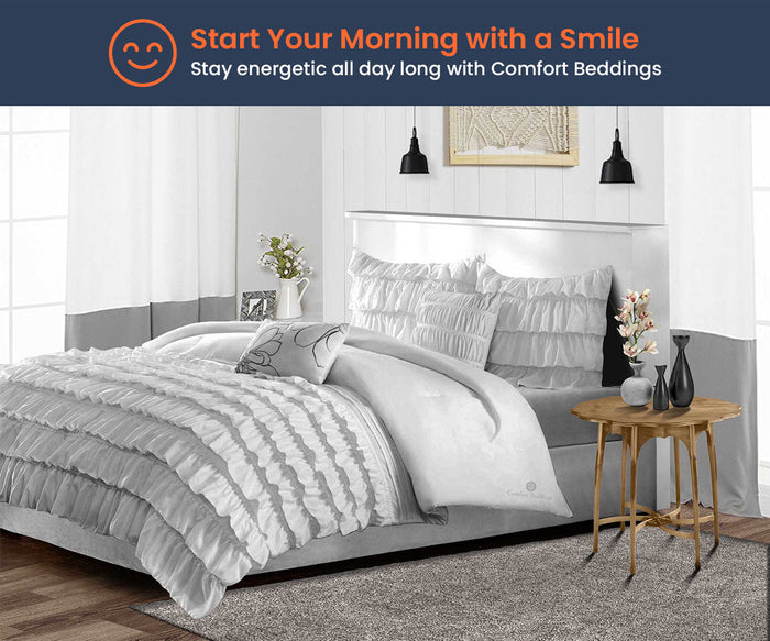 Light Grey Ruffle Comforter