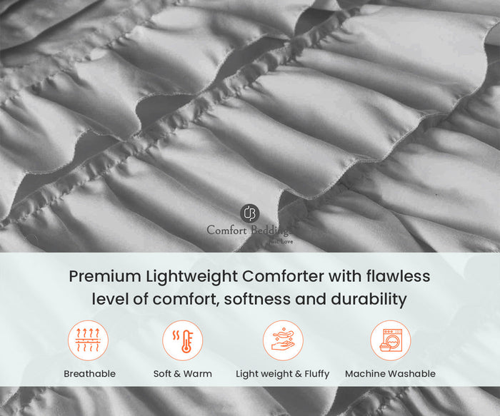 Light Grey Ruffle Comforter