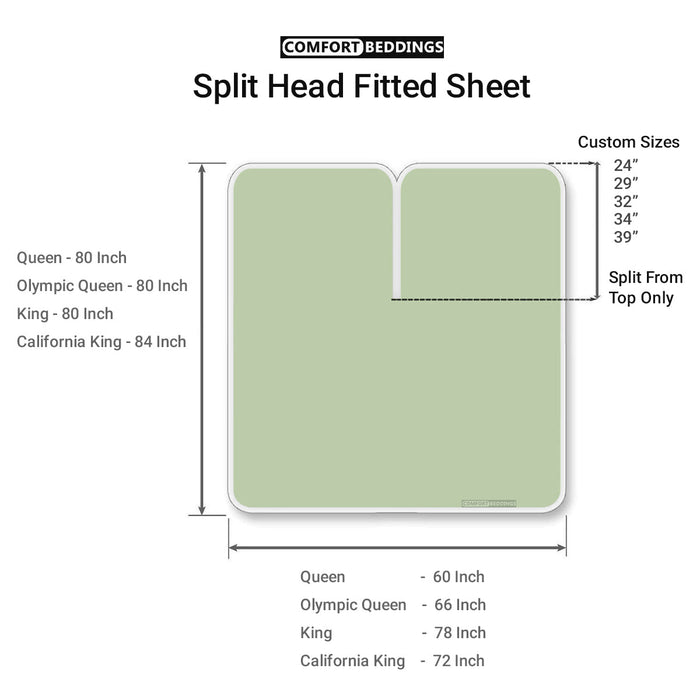 Moss Split Head King Sheets