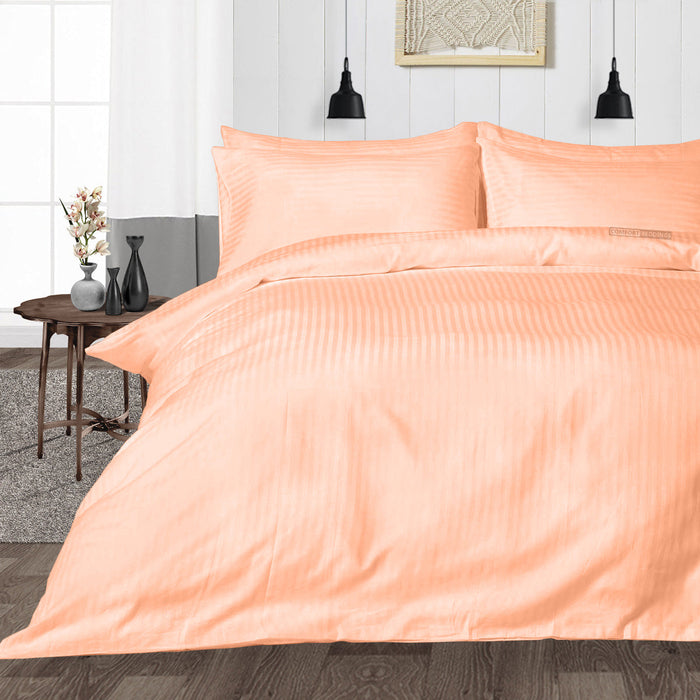 Peach Stripe Duvet Cover