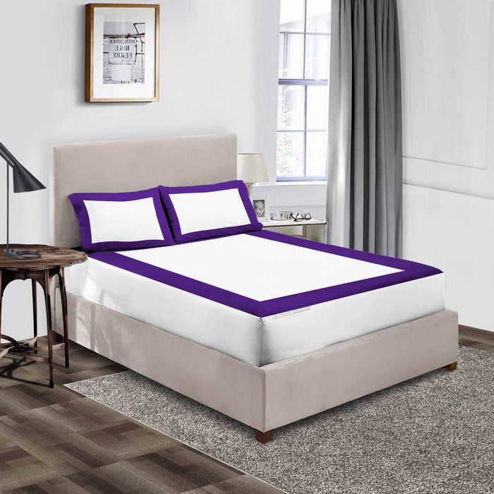 Luxury Purple - white two tone fitted sheets
