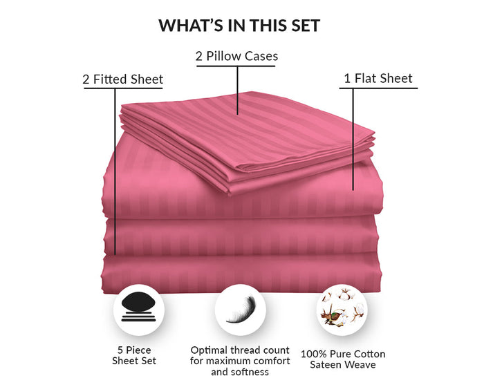 Rose Berry Stripe Split Sheets