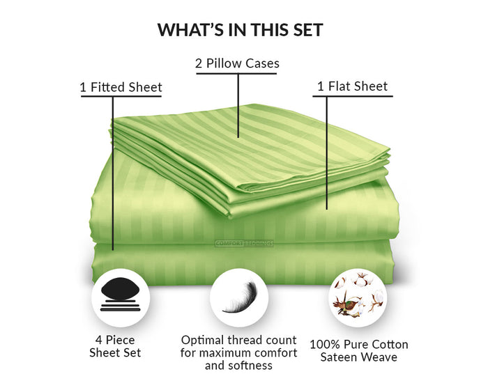 Sage Stripe Sheets Set