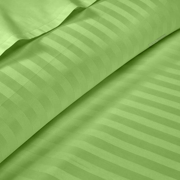 Sage Stripe Fitted Sheet