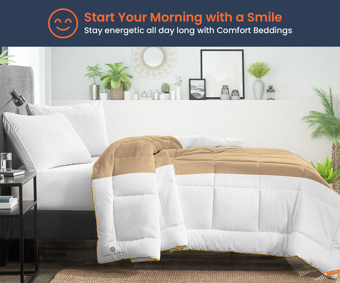Microfiber Taupe Contrast Comforter