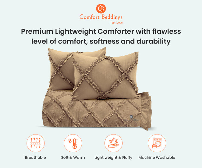 Taupe Diamond Ruffle Comforter