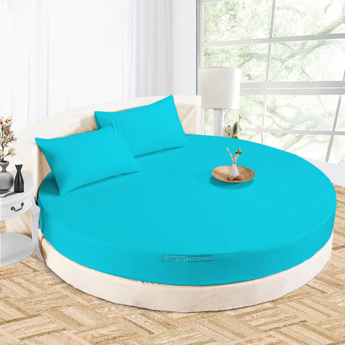 Turquoise Round Bed Sheets
