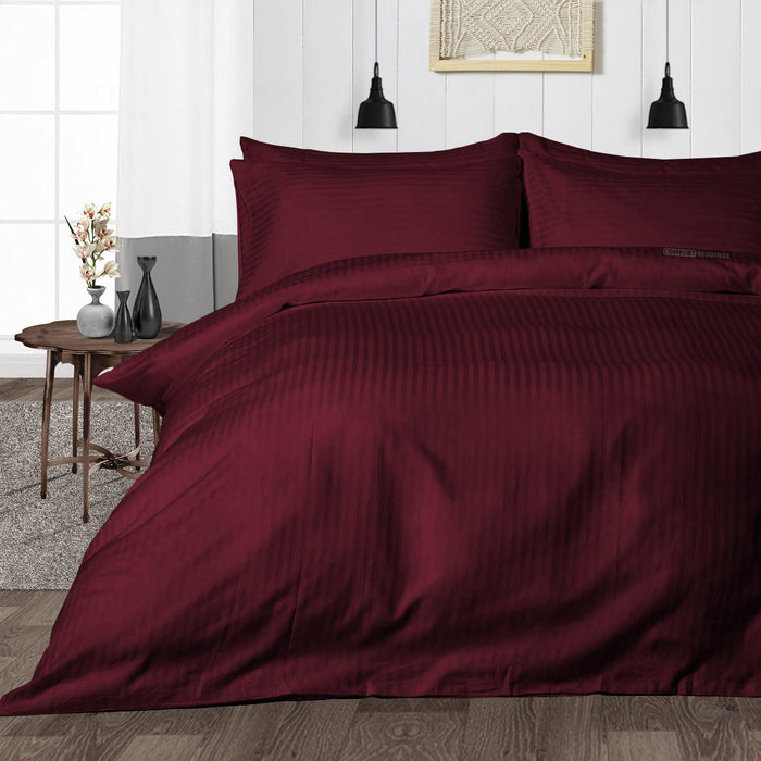 Wine Stripe Duvet Cover