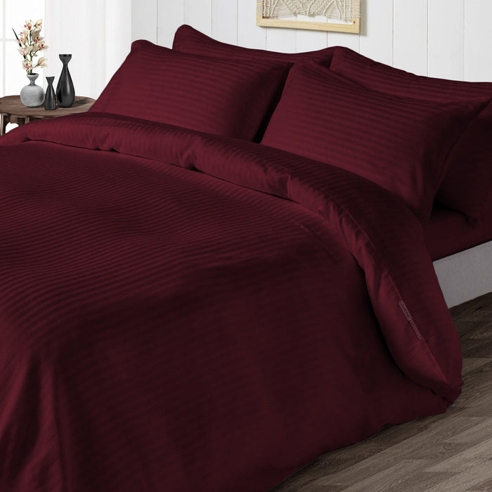 Wine Stripe Duvet Cover Set