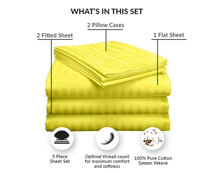 Yellow Stripe Split King Sheet