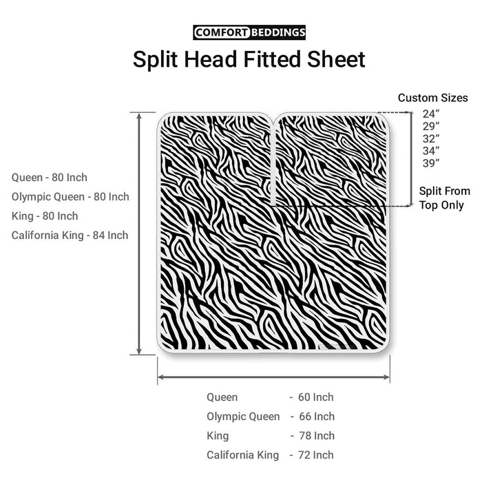 Zebra Print Split Head Sheets