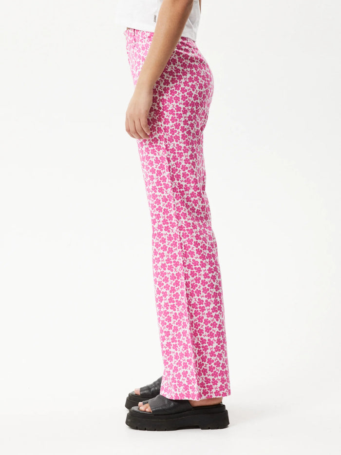 Madeline Birkin - Hemp Flared Pants | Bubblegum Floral-Image 2