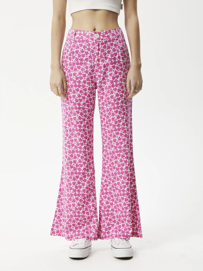 Madeline Birkin - Hemp Flared Pants | Bubblegum Floral-Image 4