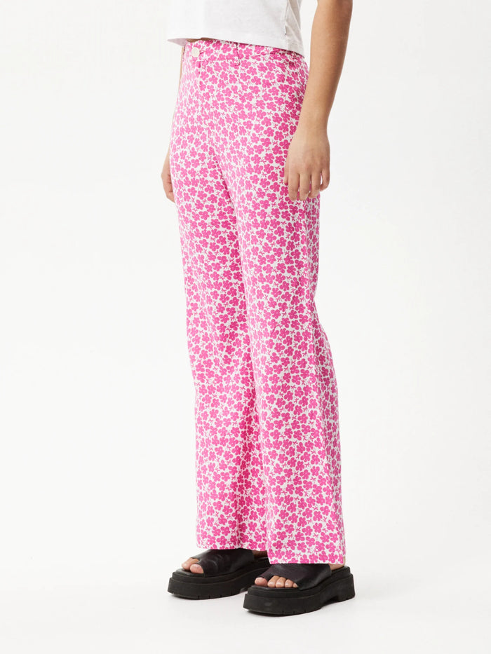 Madeline Birkin - Hemp Flared Pants | Bubblegum Floral-Image 5