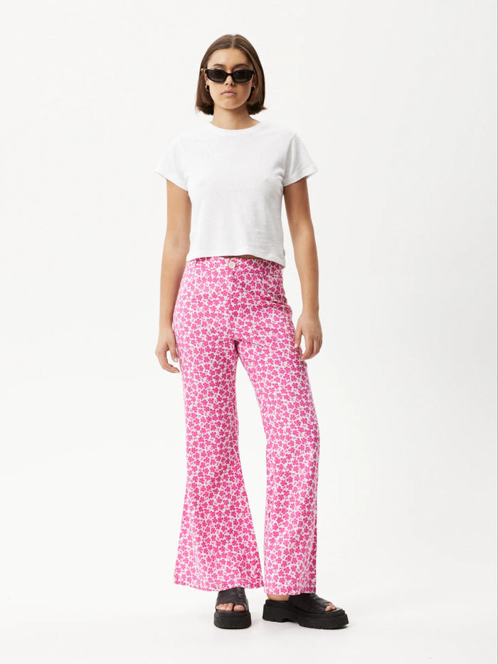 Madeline Birkin - Hemp Flared Pants | Bubblegum Floral-Image 6