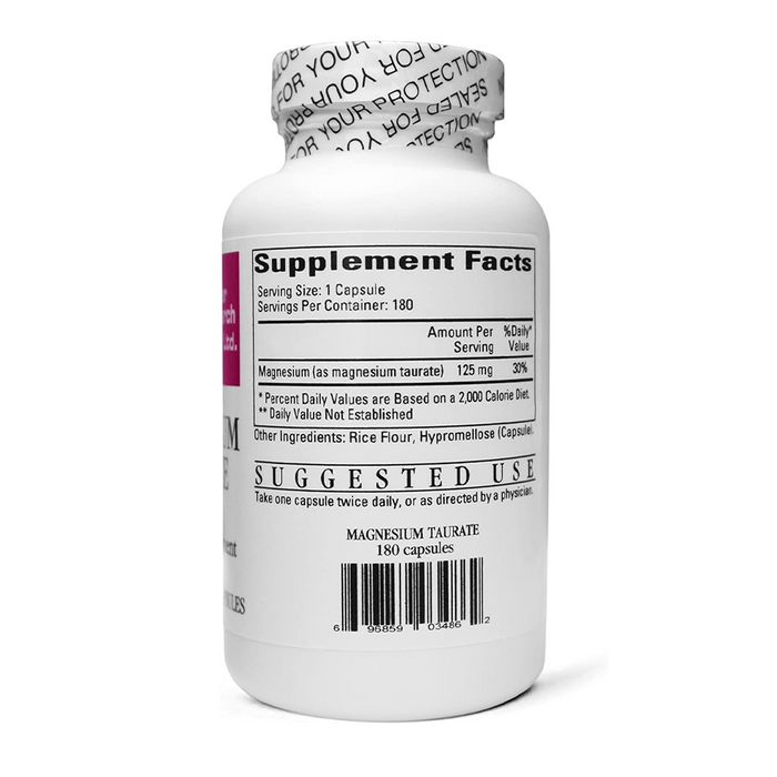 Magnesium Taurate 180 capsules by Cardiovascular Research Ltd.