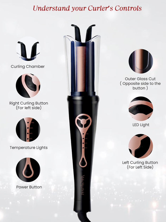 MakeMeeBold Automatic Hair Curler + MakeMeeBold Heat Therapy Hair Mask | Pack of 1