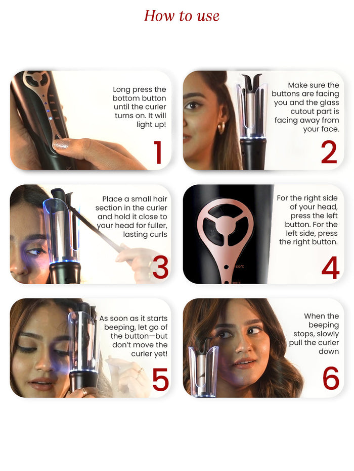 MakeMeeBold Automatic Hair Curler + MakeMeeBold Heat Therapy Hair Mask | Pack of 1