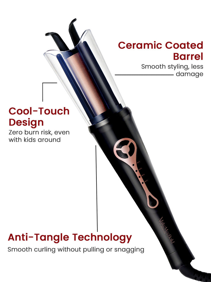 MakeMeeBold Automatic Hair Curler + MakeMeeBold Heat Therapy Hair Mask | Pack of 1