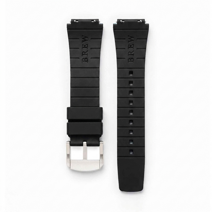 Metric - Black Solid Smooth Rubber Strap 20mm