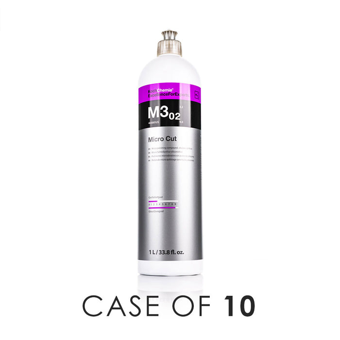 Koch-Chemie Micro Cut 1 Liter front view with the text "Case of 10" on a white background.