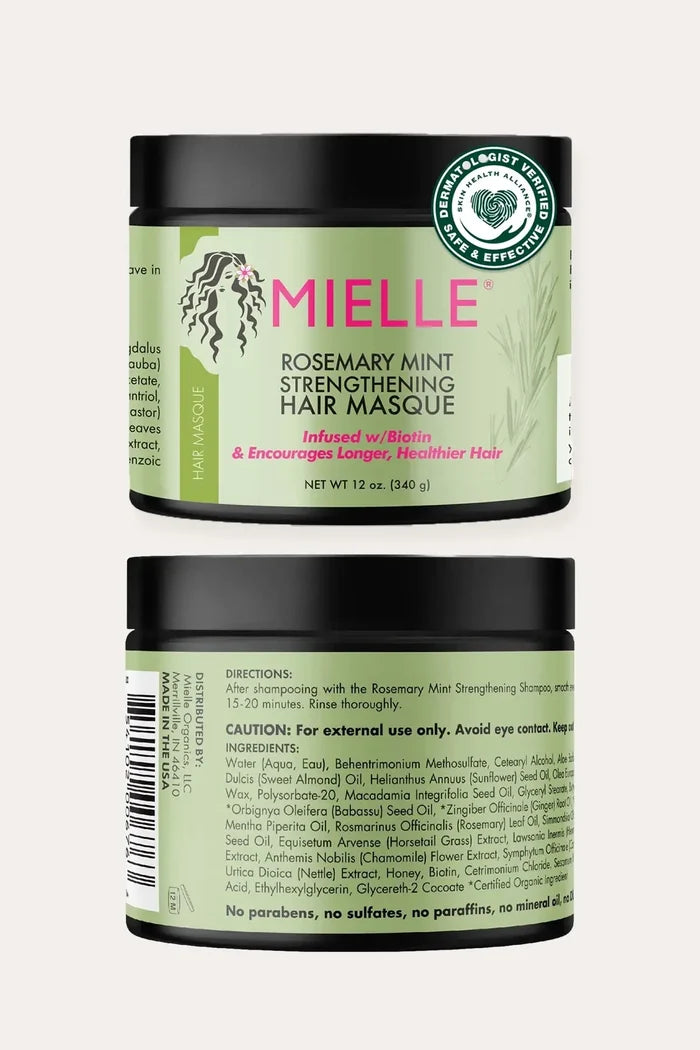 MIELLE ROSEMARY MINT STRENGTHENING HAIR MASQUE 12oz MIELLE ORGANICS