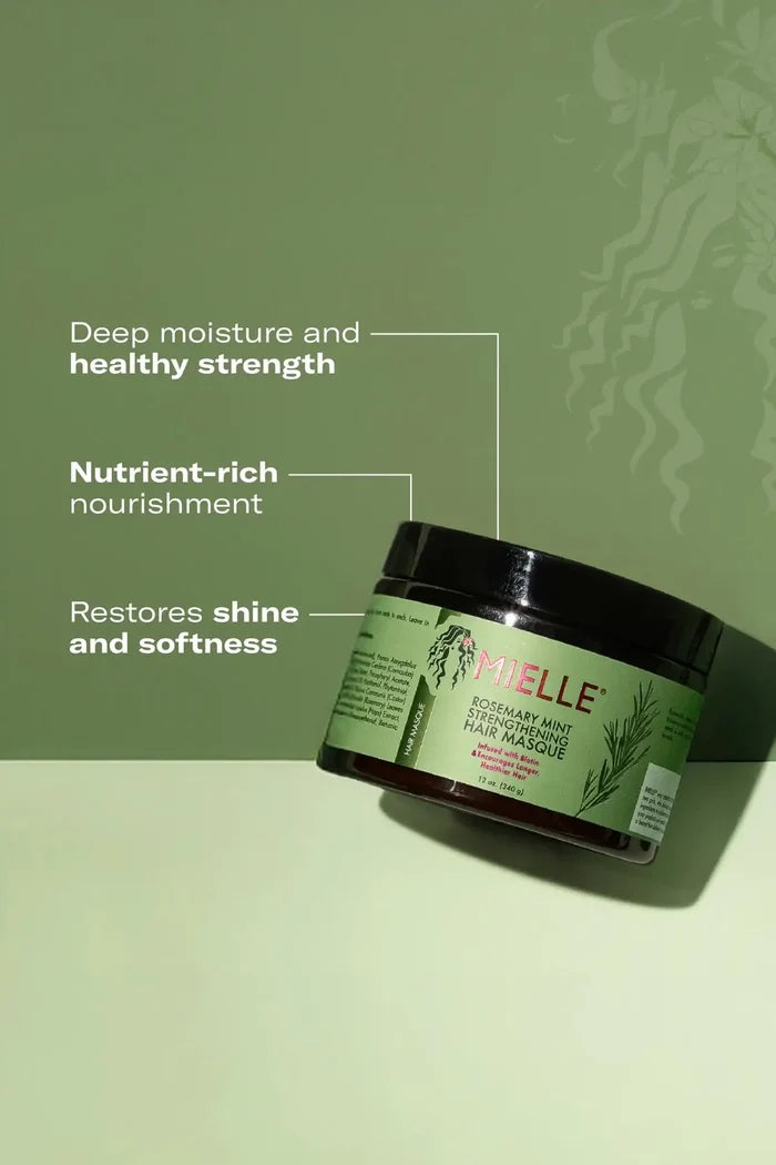 MIELLE ROSEMARY MINT STRENGTHENING HAIR MASQUE 12oz MIELLE ORGANICS