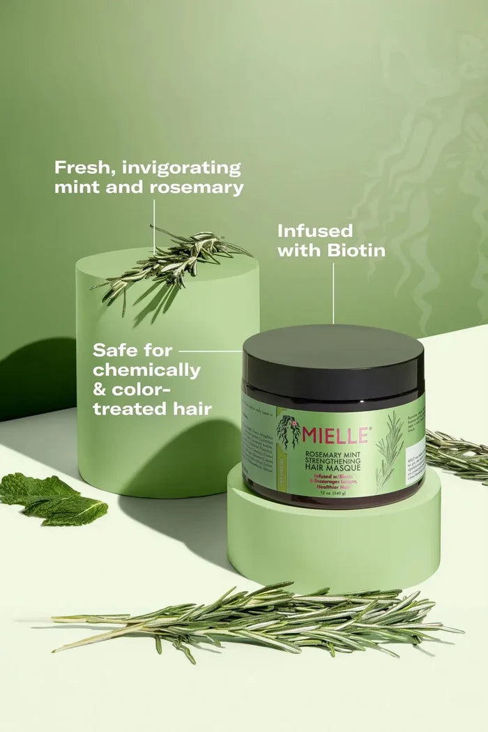 MIELLE ROSEMARY MINT STRENGTHENING HAIR MASQUE 12oz MIELLE ORGANICS