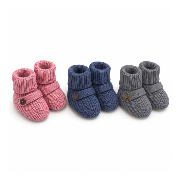 Milan Heather Knit Newborn Baby Booties