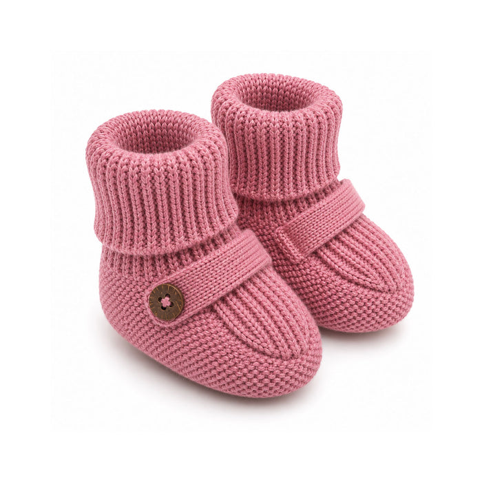 Rose Heather Milan Heather Knit Newborn Baby Booties