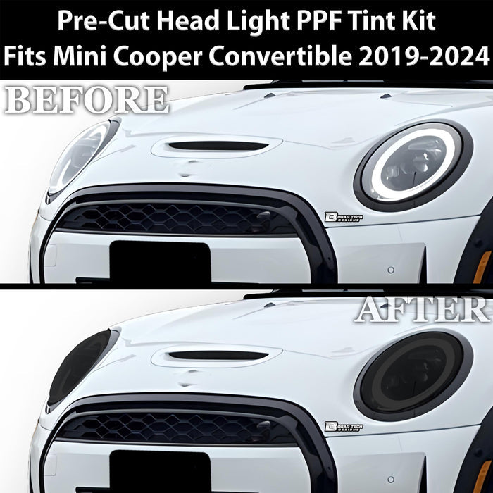 Full Headlight Taillight Precut Smoked PPF Tint Kit Film Overlay Fits Mini Cooper 2019 - 2024 - Bogar Tech Designs