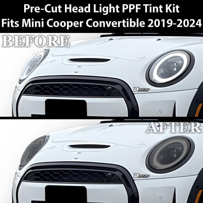 Full Headlight Taillight Precut Smoked PPF Tint Kit Film Overlay Fits Mini Cooper 2019 - 2024 - Bogar Tech Designs
