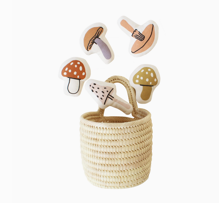Mini Mushroom Basket Natural Reed Material