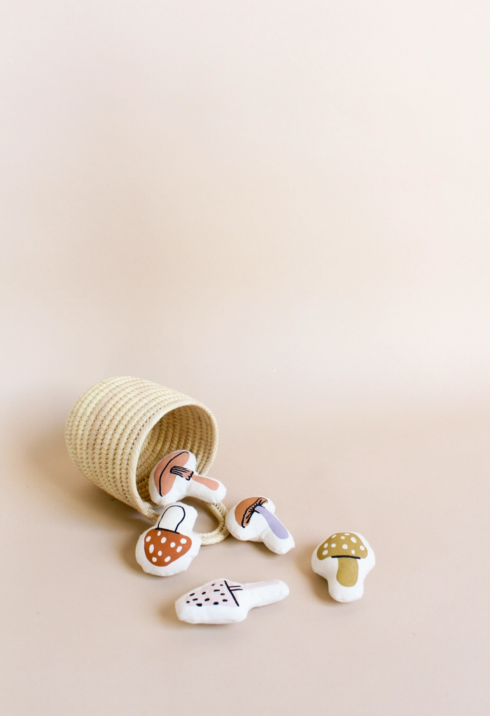 Mini Mushroom Basket Natural Reed Material