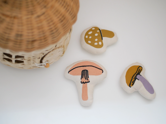 Mini Mushroom Basket Natural Reed Material